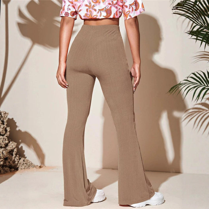 Damernas hög midja flare leggings av ribbstickad Eva Jonsson-Eva Jonsson