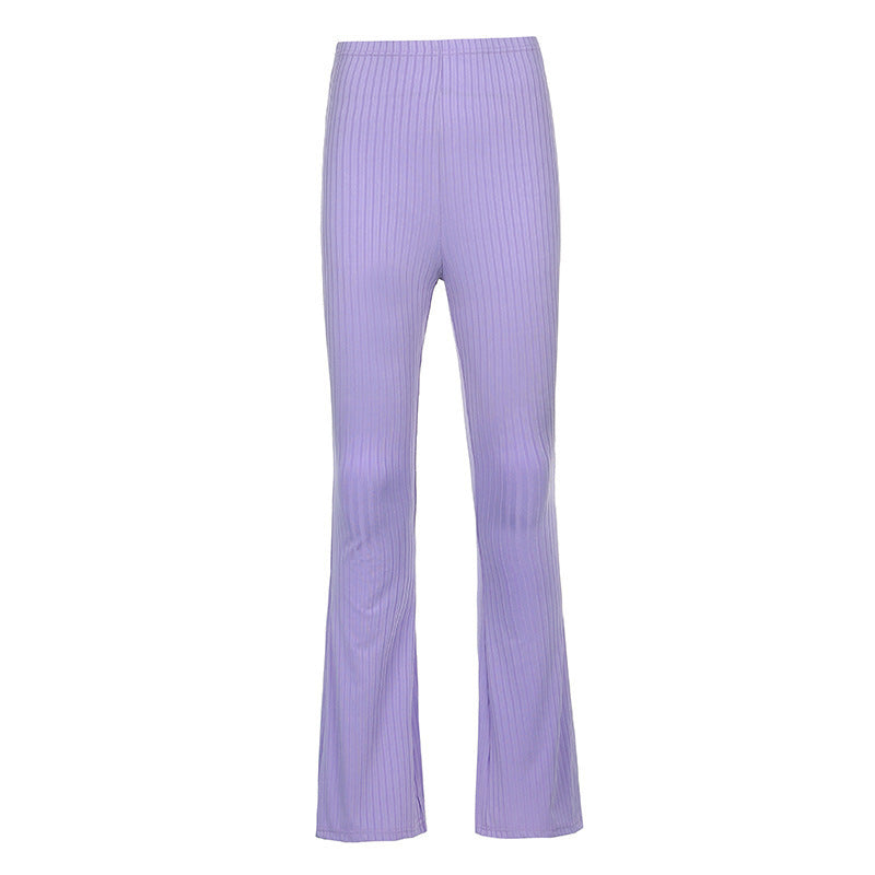 Damernas hög midja flare leggings i ribbad material Eva Jonsson-Eva Jonsson