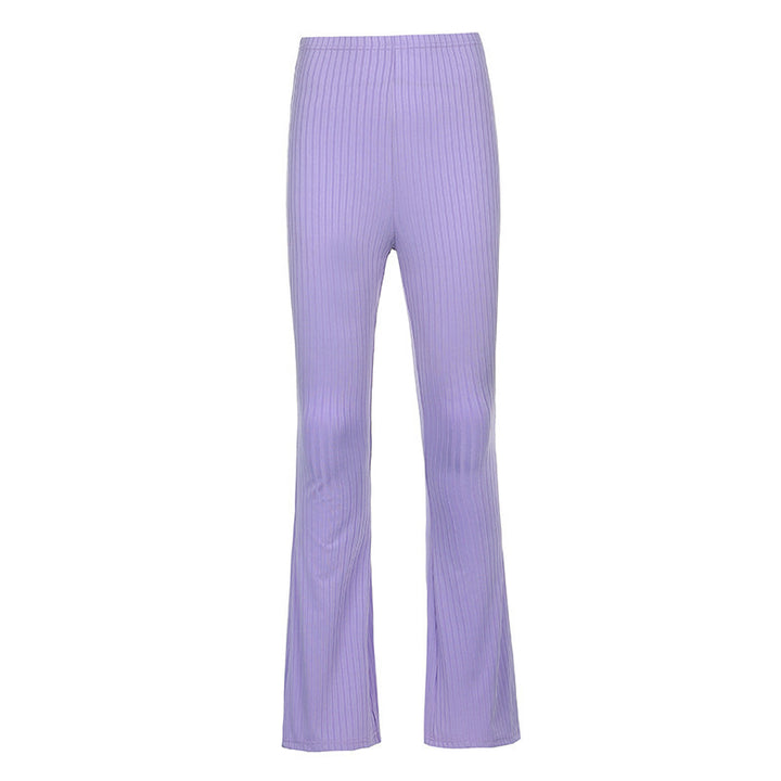 Damernas hög midja flare leggings i ribbad material Eva Jonsson-Eva Jonsson