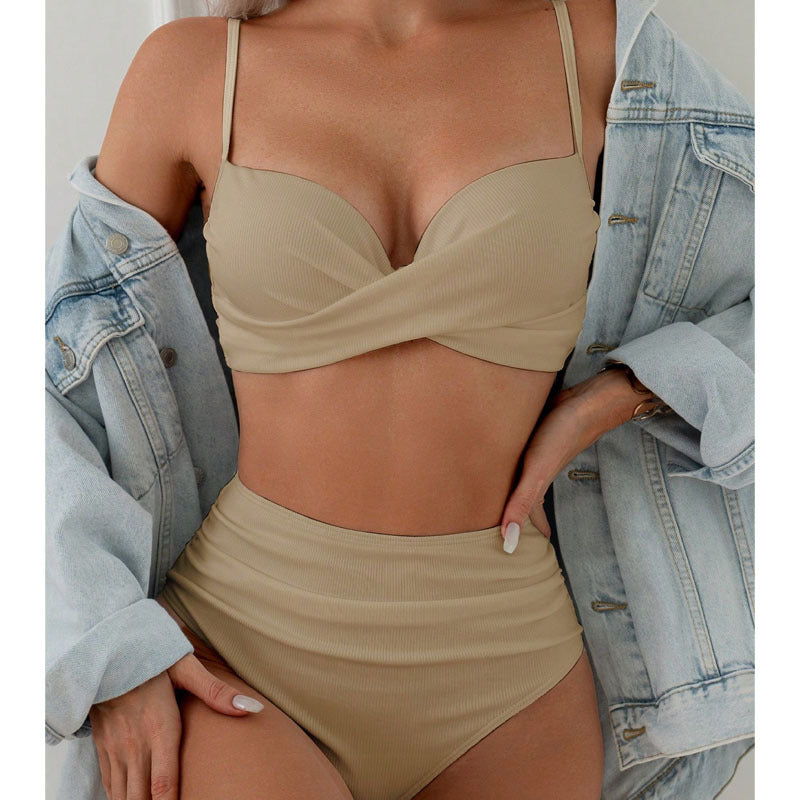 Damernas högmidjade bikini-set med elegant knytdel Mirla-Eva Jonsson
