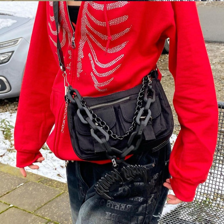 Damernas hoodie med iögonfallande skelettdesign Mirla-Eva Jonsson