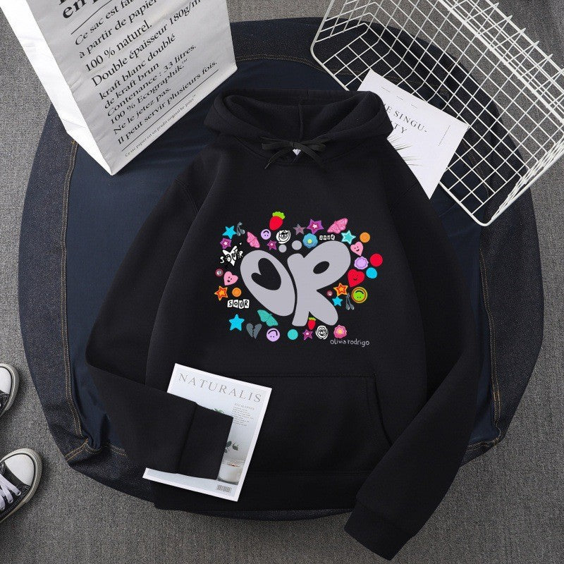 Damernas hoodie med kreativ grafisk design Mirla-Eva Jonsson