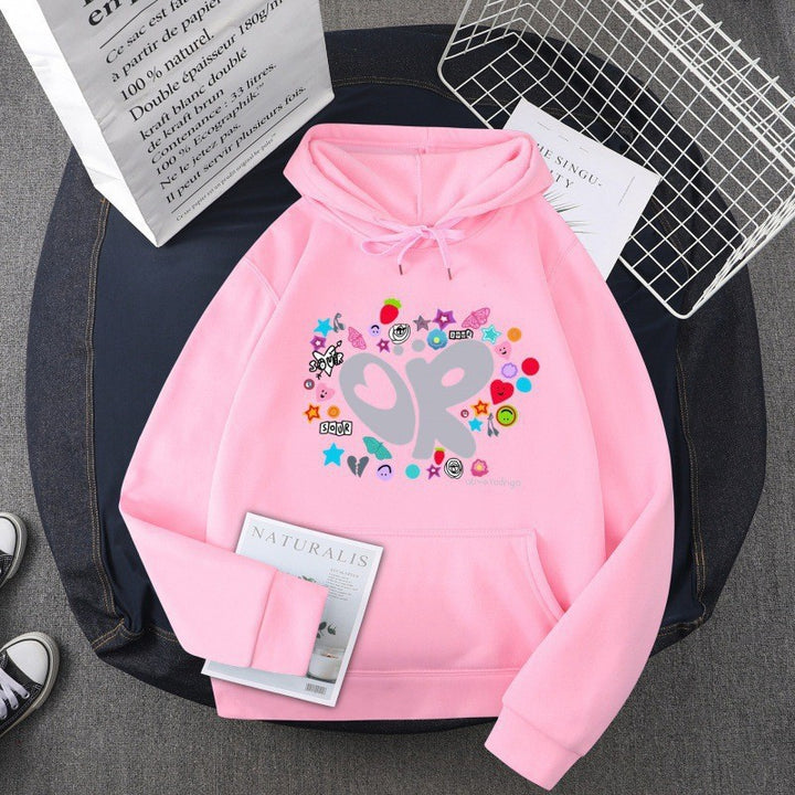 Damernas hoodie med kreativ grafisk design Mirla-Eva Jonsson