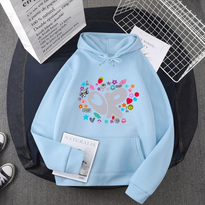 Damernas hoodie med kreativ grafisk design Mirla-Eva Jonsson
