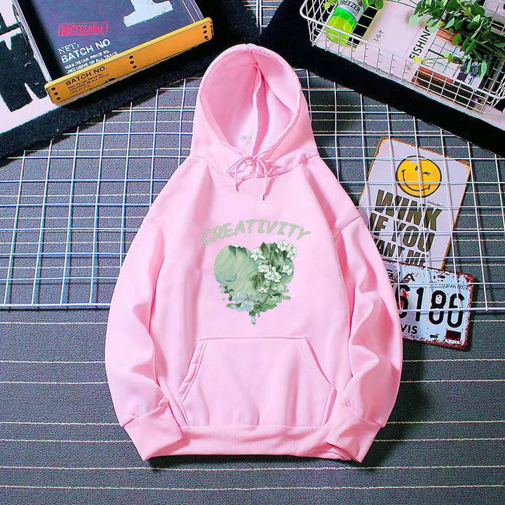 Damernas hoodie med kreativ hjärtmotiv Mirla-Eva Jonsson