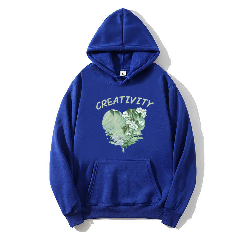 Damernas hoodie med kreativ hjärtmotiv Mirla-Eva Jonsson