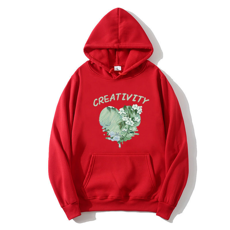 Damernas hoodie med kreativ hjärtmotiv Mirla-Eva Jonsson