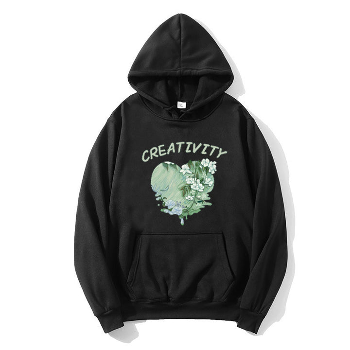 Damernas hoodie med kreativ hjärtmotiv Mirla-Eva Jonsson