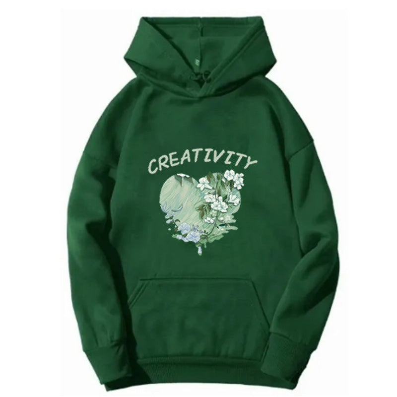 Damernas hoodie med kreativ hjärtmotiv Mirla-Eva Jonsson