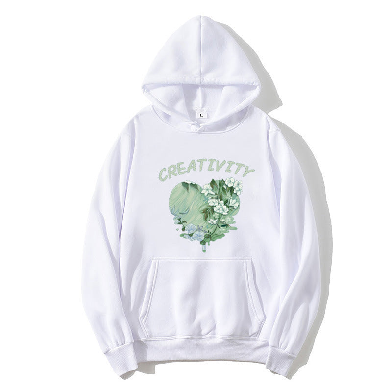 Damernas hoodie med kreativ hjärtmotiv Mirla-Eva Jonsson
