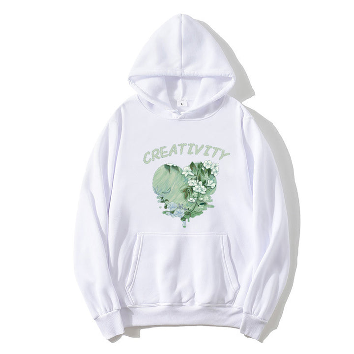 Damernas hoodie med kreativ hjärtmotiv Mirla-Eva Jonsson