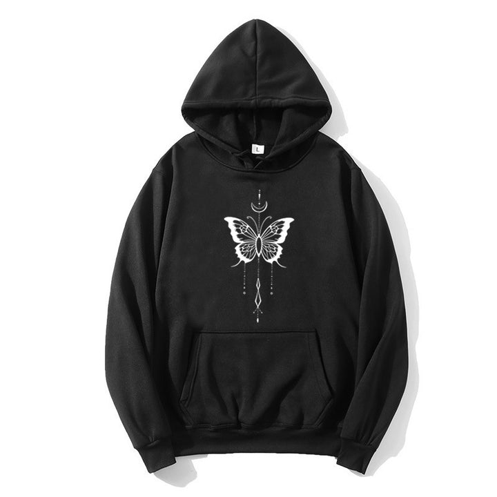 Damernas hoodie med stiligt fjärilsmotiv Mirla-Eva Jonsson