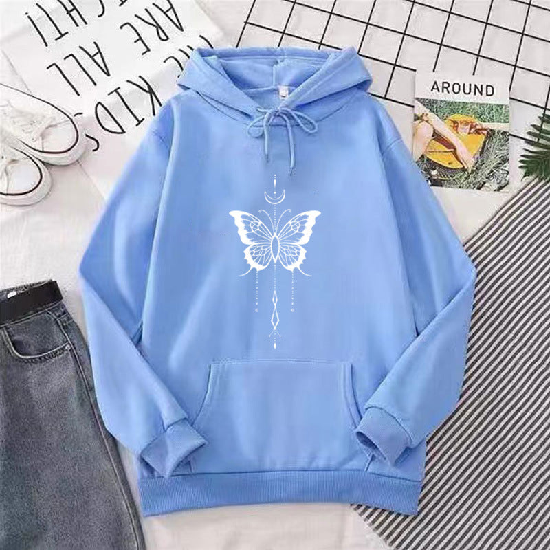 Damernas hoodie med stiligt fjärilsmotiv Mirla-Eva Jonsson