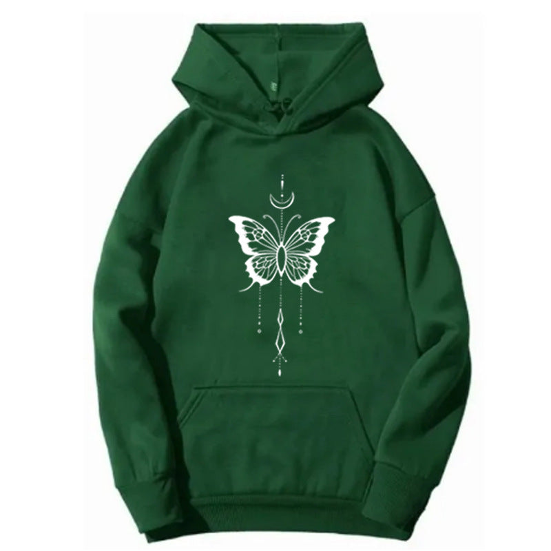 Damernas hoodie med stiligt fjärilsmotiv Mirla-Eva Jonsson
