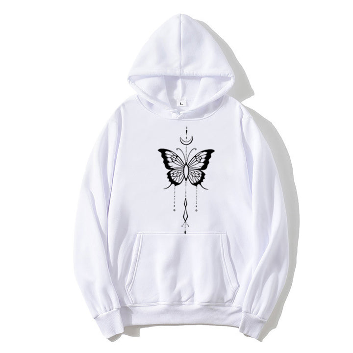 Damernas hoodie med stiligt fjärilsmotiv Mirla-Eva Jonsson
