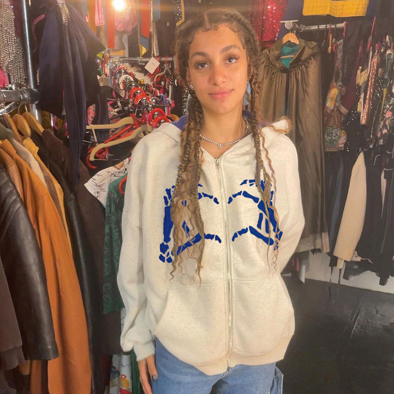 Damernas hoodie med unik grafisk tryck Eva Jonsson-Eva Jonsson
