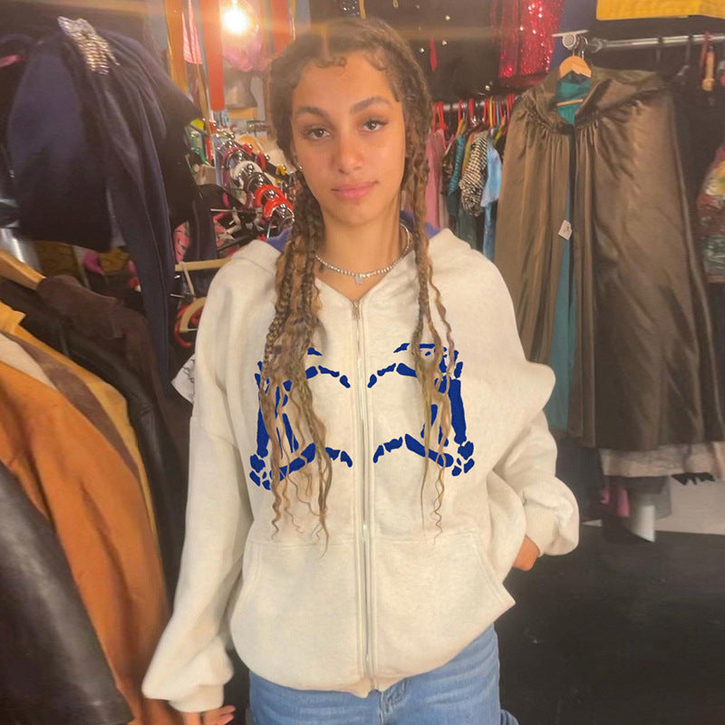 Damernas hoodie med unik grafisk tryck Eva Jonsson-Eva Jonsson