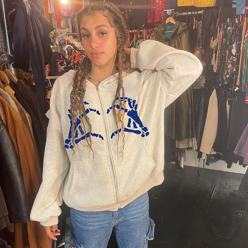 Damernas hoodie med unik grafisk tryck Eva Jonsson-Eva Jonsson
