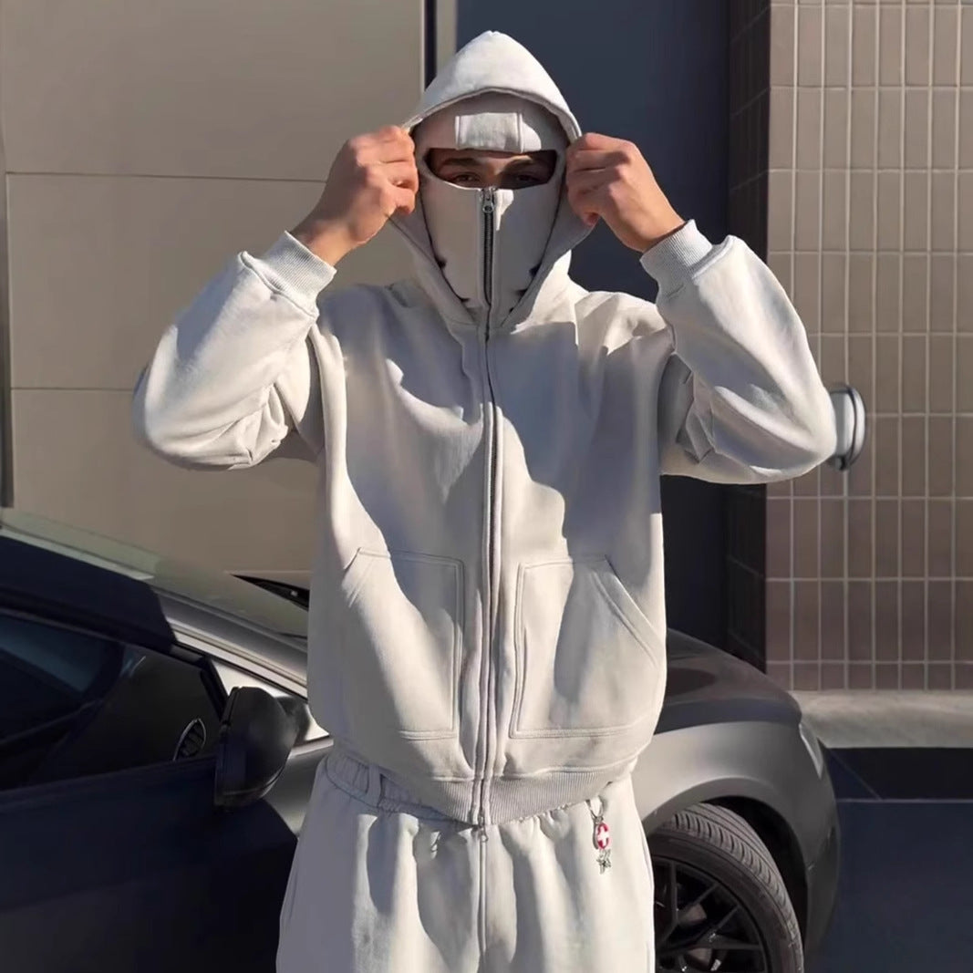 Damernas hoodiejacka med integrerat ansiktsskydd och praktisk dragkedja Mirla-Eva Jonsson