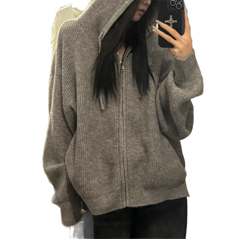 Damernas hoodiejacka med strukturerad yta och lekfull passform Mirla-Eva Jonsson