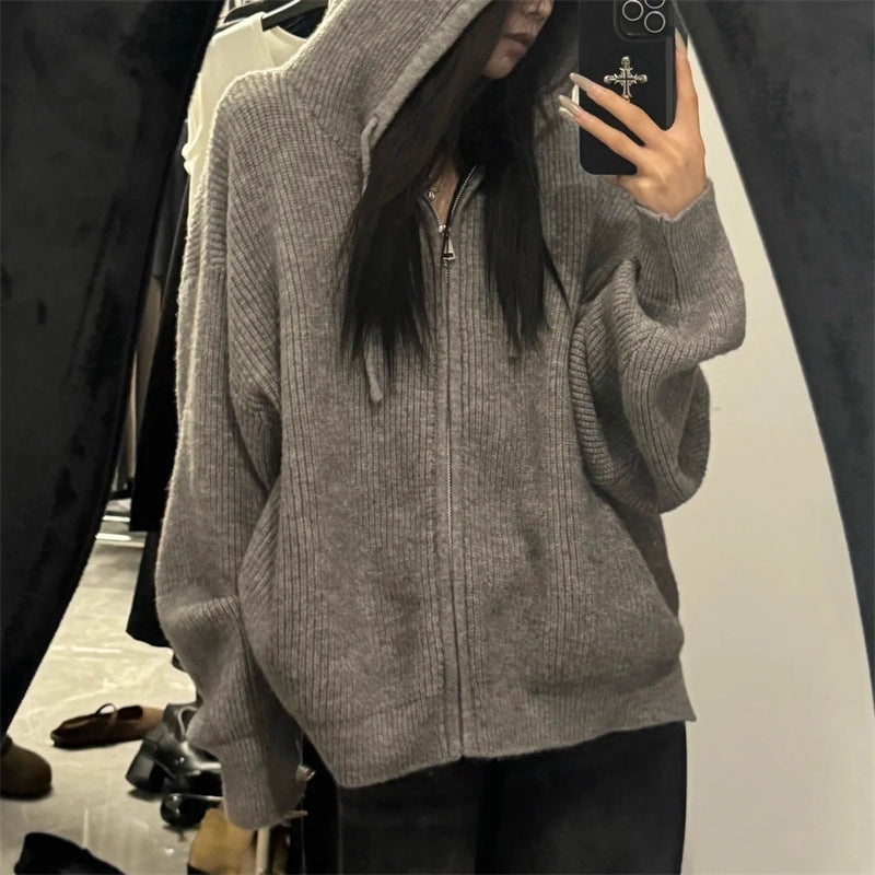 Damernas hoodiejacka med strukturerad yta och lekfull passform Mirla-Eva Jonsson