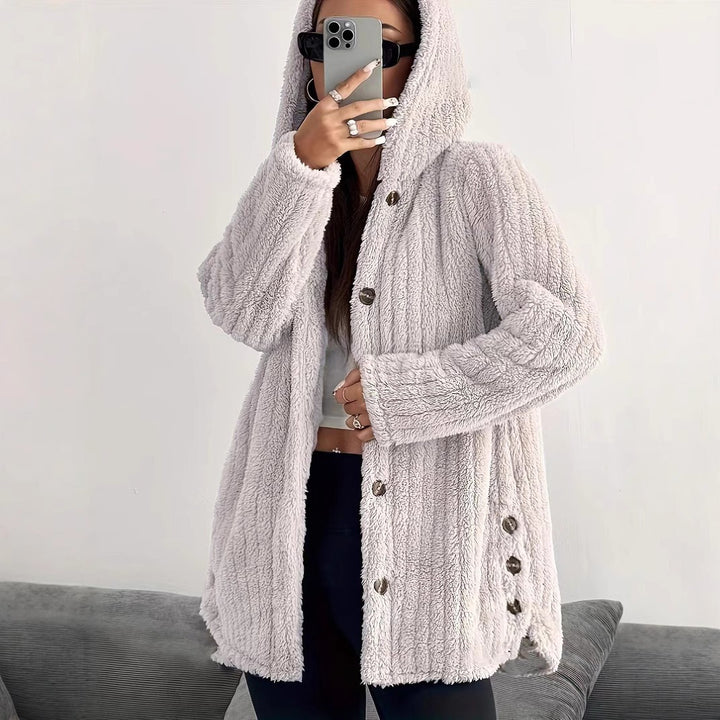 Damernas huoodjacka i mjuk fleece Mirla-Eva Jonsson