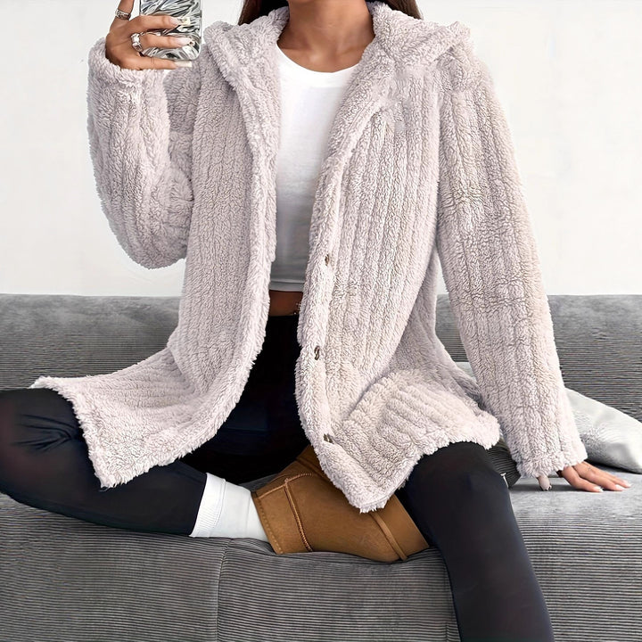 Damernas huoodjacka i mjuk fleece Mirla-Eva Jonsson