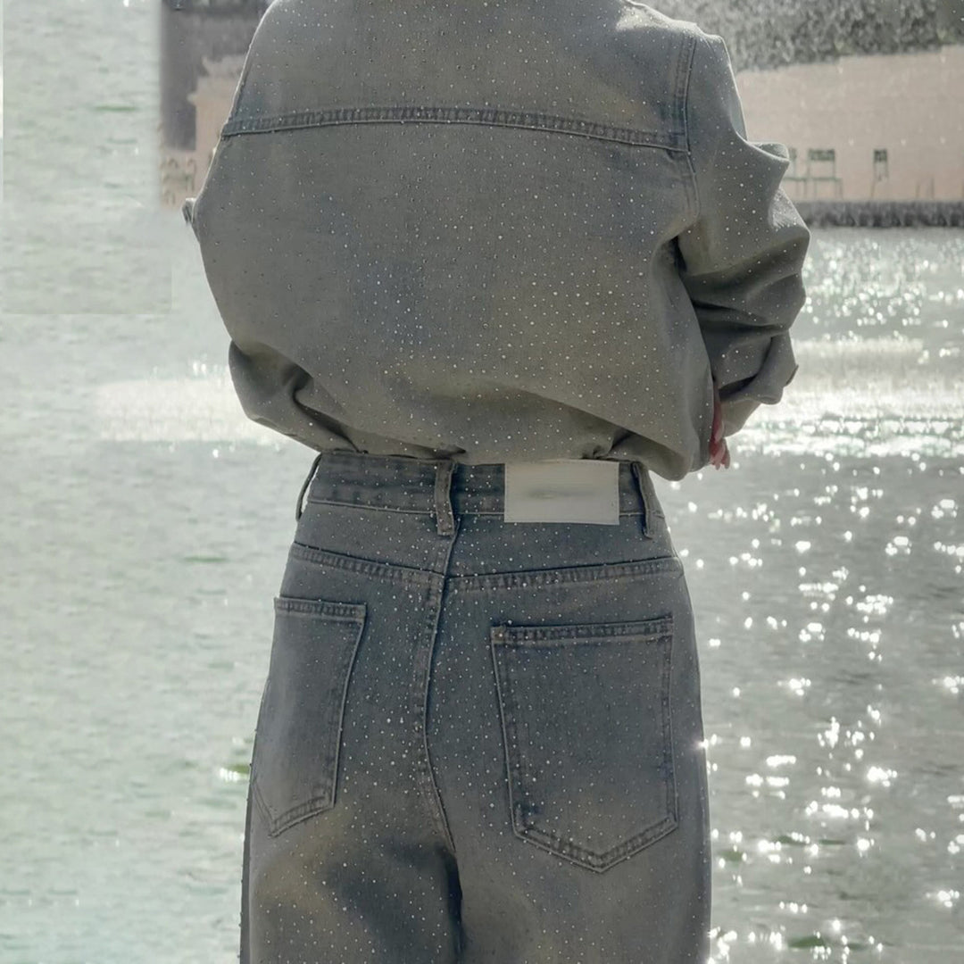 Damernas jeansjacka och vida jeans Mirla-Eva Jonsson