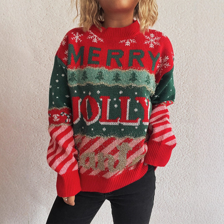 Damernas jultröja med distinkt motiv och bekväm passform Mirla-Eva Jonsson