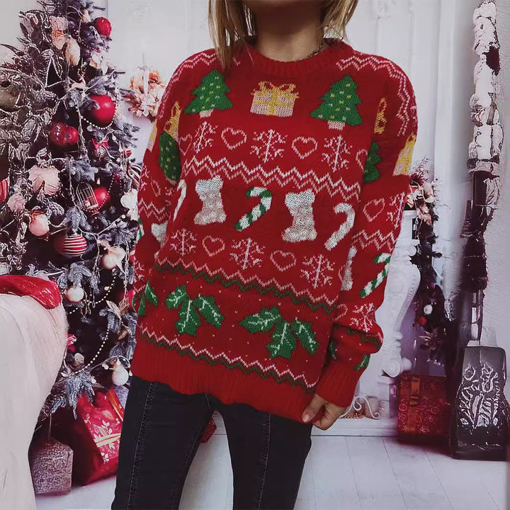 Damernas jultröja med festlig juldesign Mirla-Eva Jonsson
