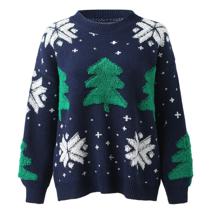 Damernas jultröja med festliga gran- och snöflingedesign Eva Jonsson-Eva Jonsson