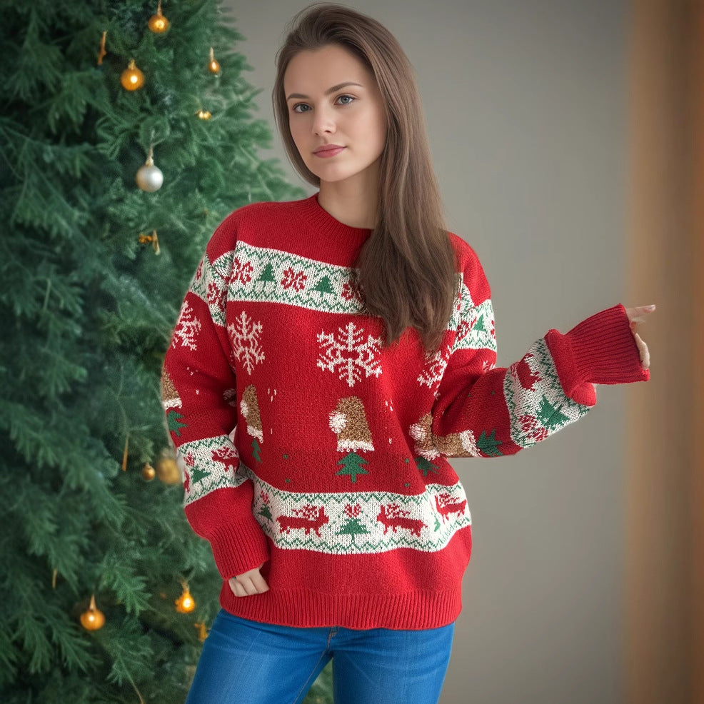 Damernas jultröja med festliga motiv och mjuk stickning Mirla-Eva Jonsson