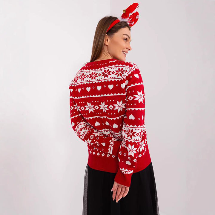 Damernas jultröja med festligt motiv och mysig stickning Mirla-Eva Jonsson