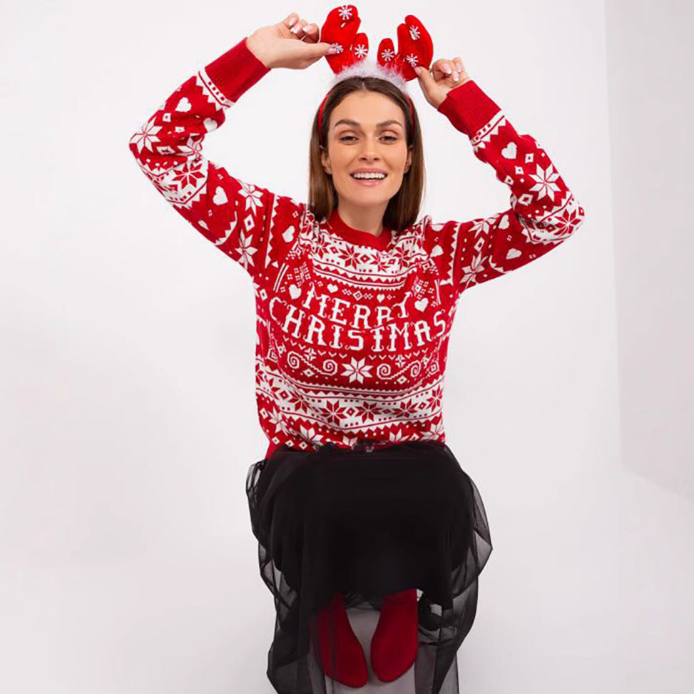 Damernas jultröja med festligt motiv och mysig stickning Mirla-Eva Jonsson