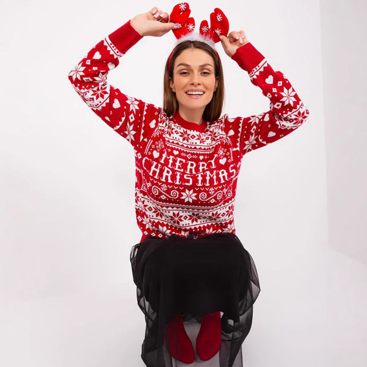 Damernas jultröja med festligt motiv och mysig stickning Mirla-Eva Jonsson