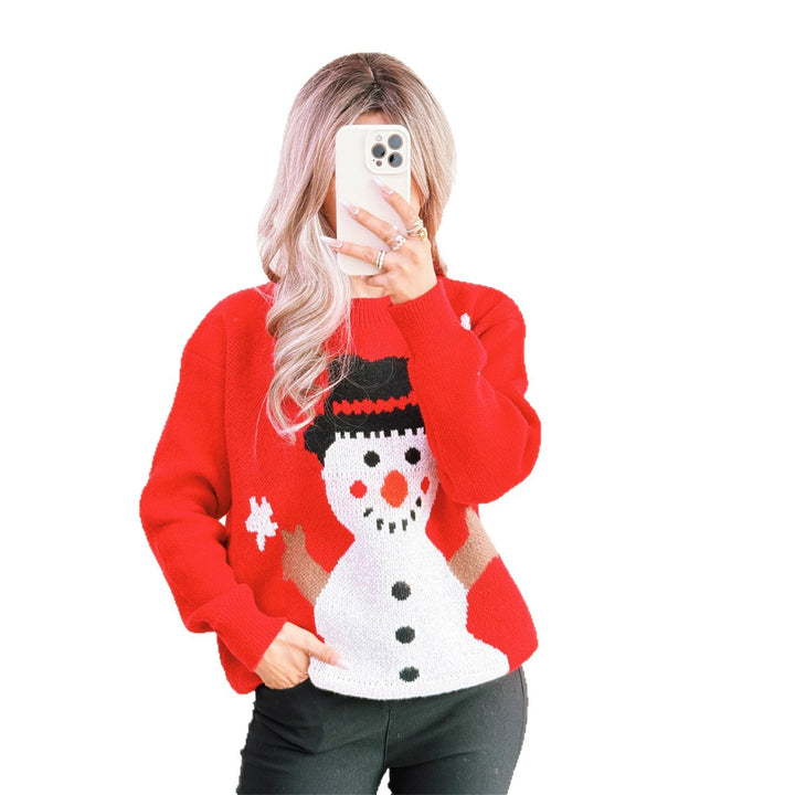 Damernas jultröja med festligt snögubbe-motiv Mirla-Eva Jonsson