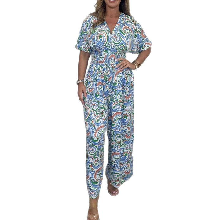 Damernas jumpsuit med elastisk midjeband och exklusiv mönster Mirla-Eva Jonsson