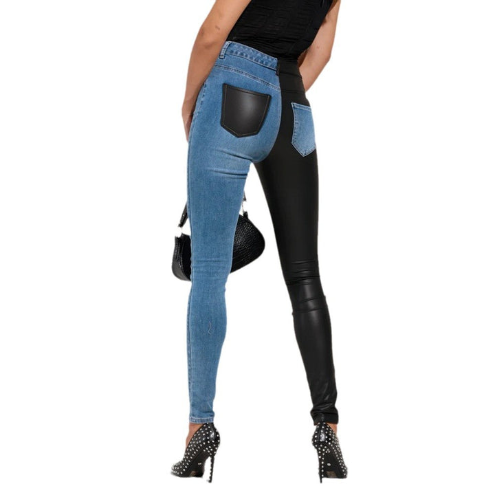 Damernas kombinationsjeans med hög midja och kontrastmaterial Mirla-Eva Jonsson