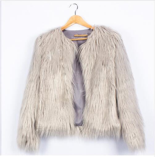 Damernas konstfuskpälsjacka med voluminösa ärmar och avslappnad skärning Eva Jonsson-Eva Jonsson