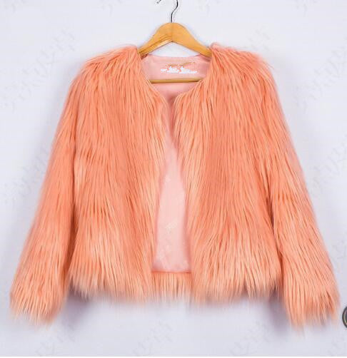 Damernas konstfuskpälsjacka med voluminösa ärmar och avslappnad skärning Eva Jonsson-Eva Jonsson