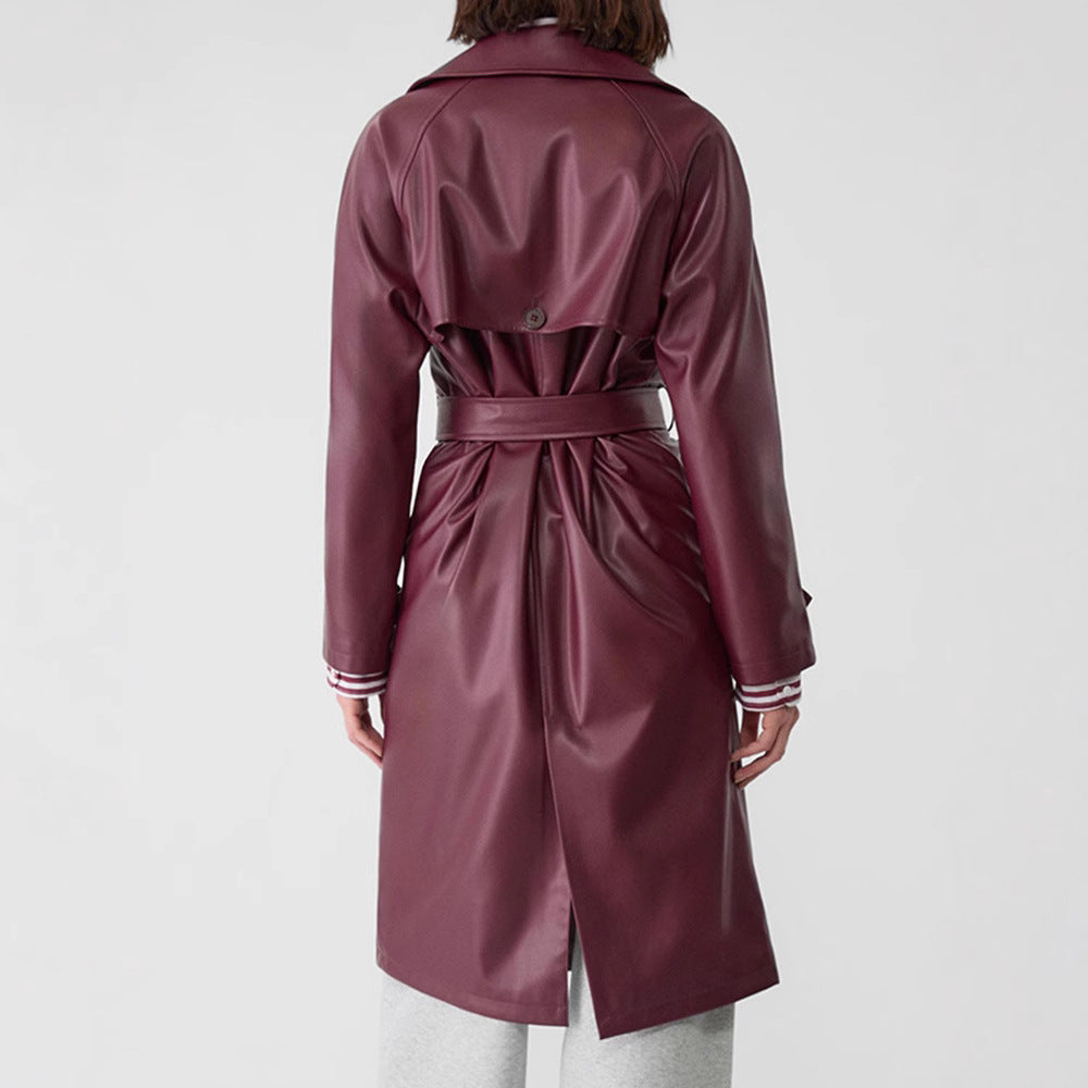 Damernas konstläder-trenchcoat med elegant snitt Mirla-Eva Jonsson