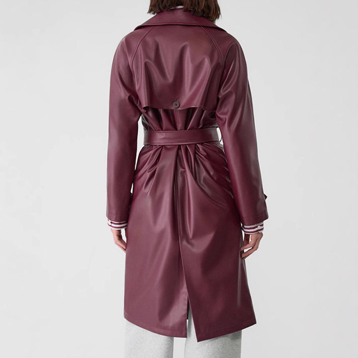 Damernas konstläder-trenchcoat med elegant snitt Mirla-Eva Jonsson