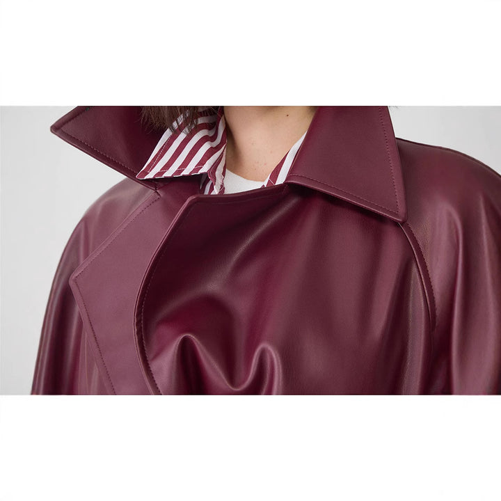 Damernas konstläder-trenchcoat med elegant snitt Mirla-Eva Jonsson
