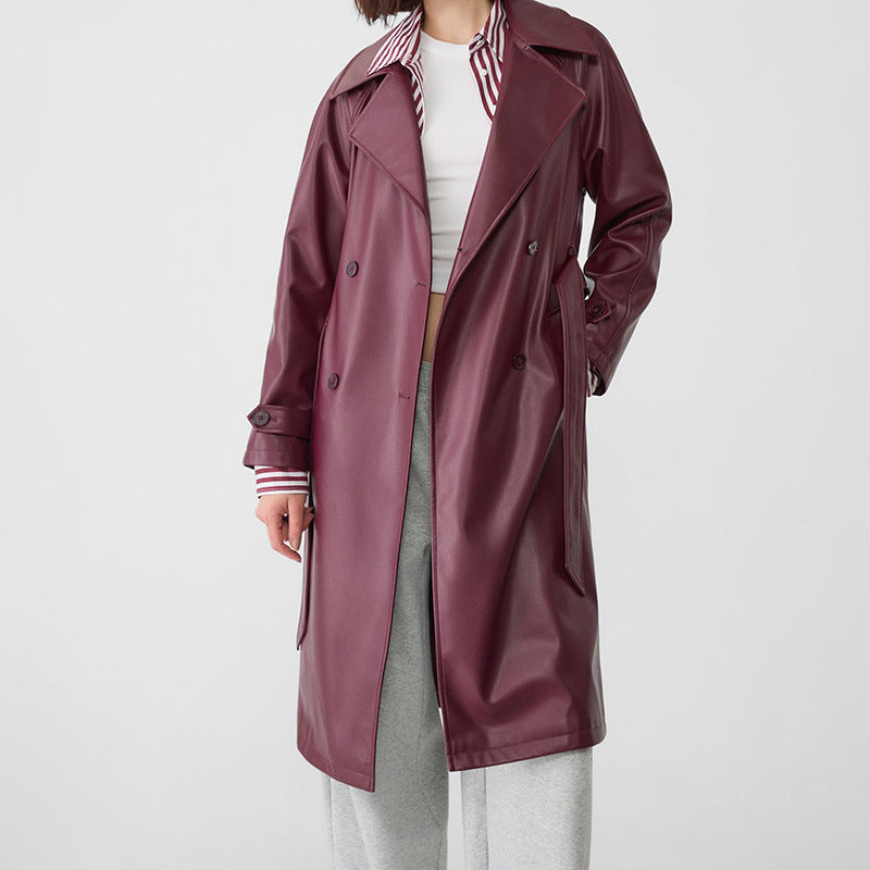 Damernas konstläder-trenchcoat med elegant snitt Mirla-Eva Jonsson