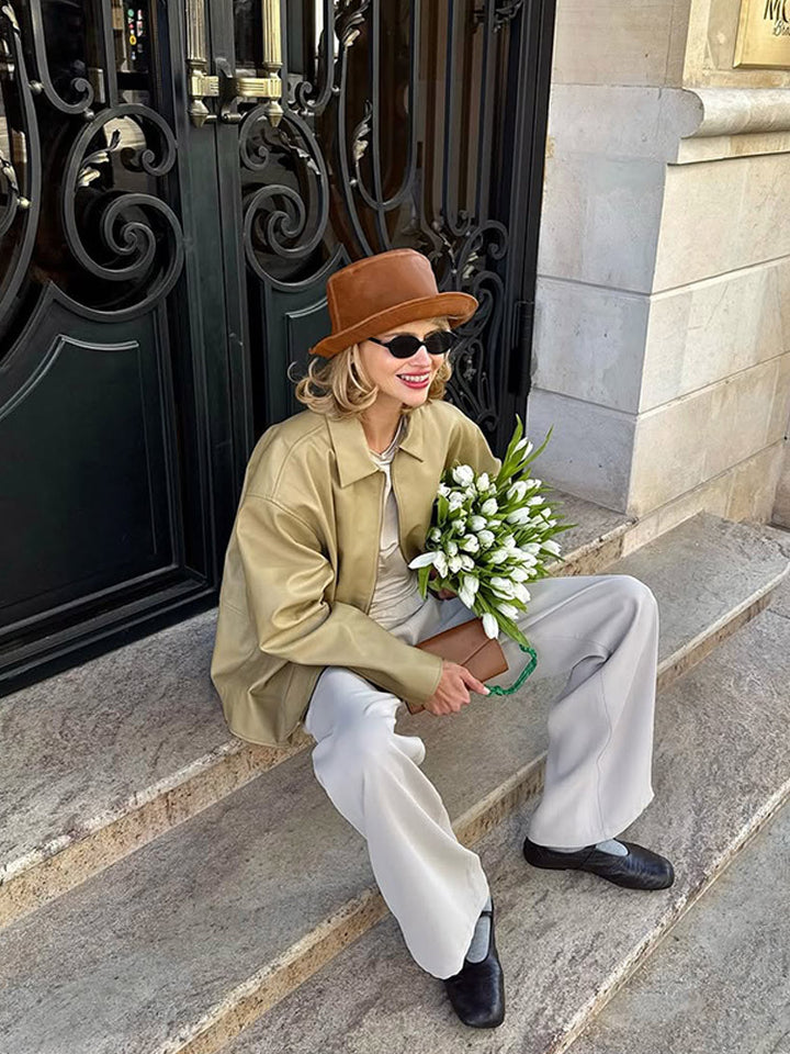 Damernas konstläderjacka i moderiktig oversized-snitt Eva Jonsson-Eva Jonsson