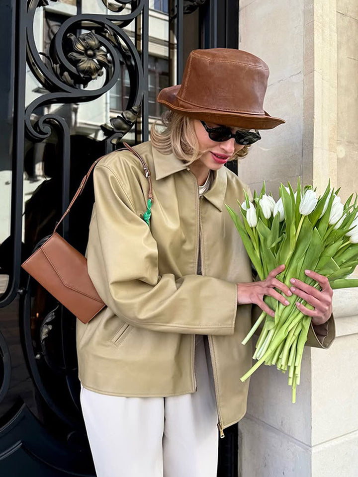 Damernas konstläderjacka i moderiktig oversized-snitt Eva Jonsson-Eva Jonsson