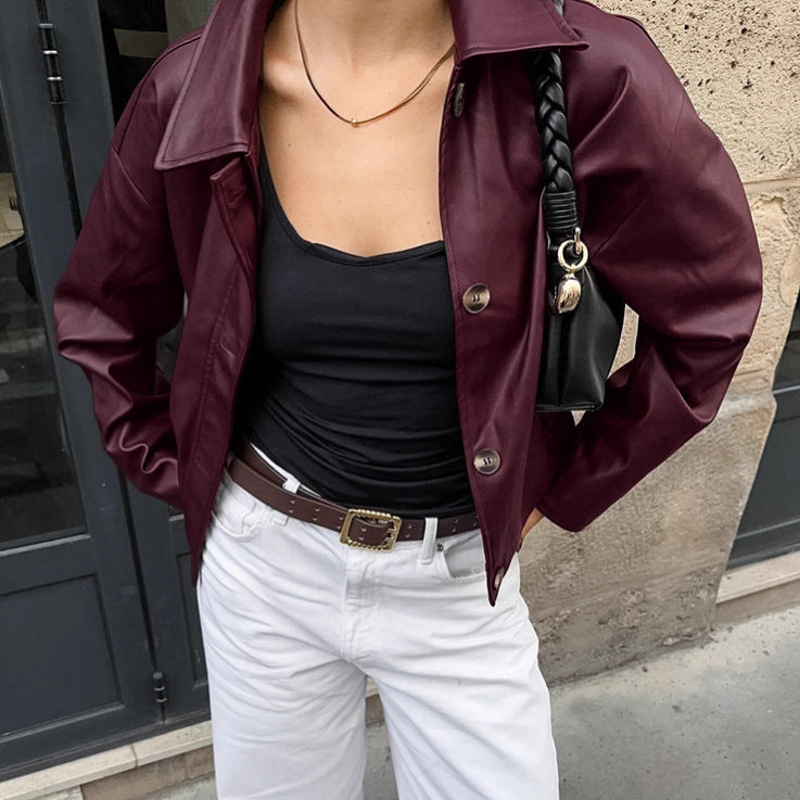 Damernas konstläderjacka i modig oversized passform Mirla-Eva Jonsson