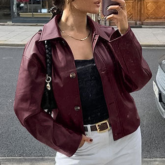 Damernas konstläderjacka i modig oversized passform Mirla-Eva Jonsson