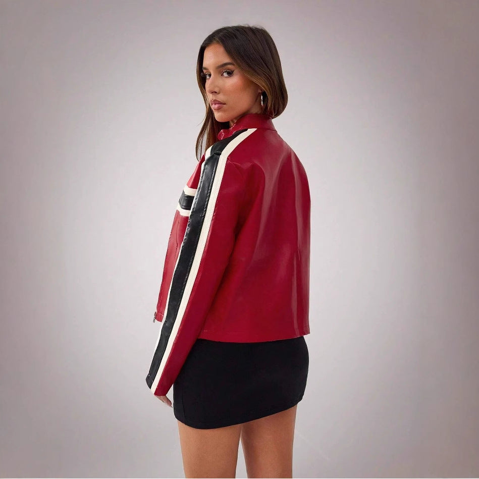 Damernas konstläderjacka i sportig retro-design Mirla-Eva Jonsson