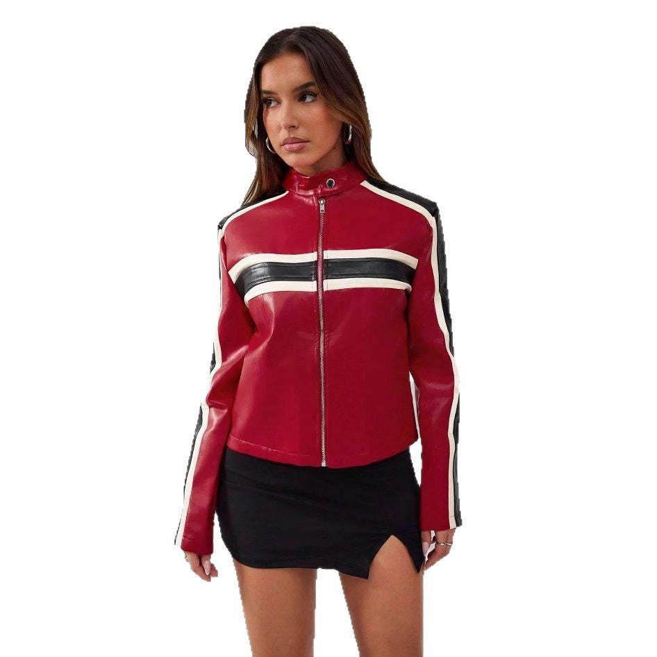 Damernas konstläderjacka i sportig retro-design Mirla-Eva Jonsson